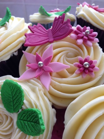 Close-up of cupcake bouquet